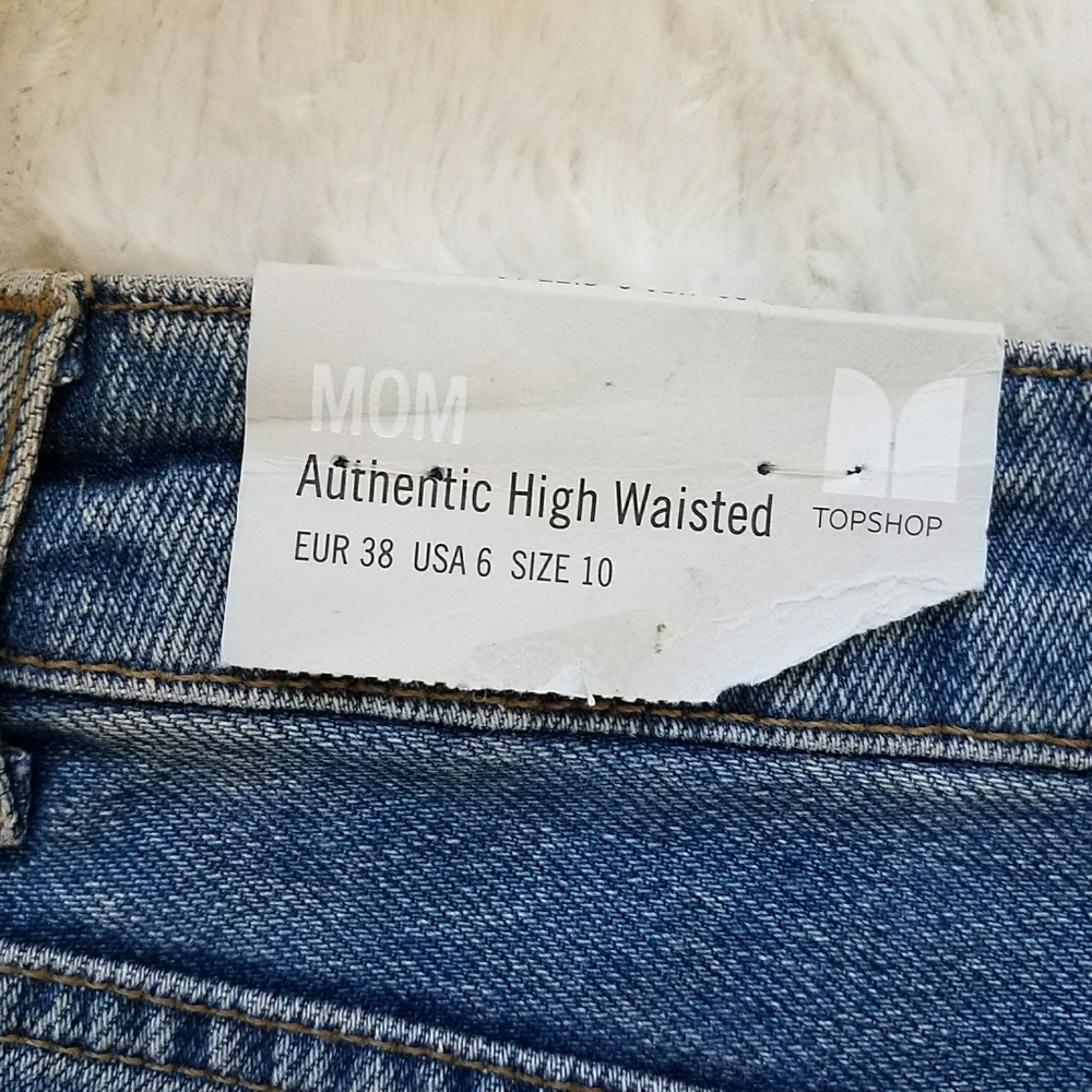 Topshop Mom Embroidered Jean Shorts - Picture 8 of 8